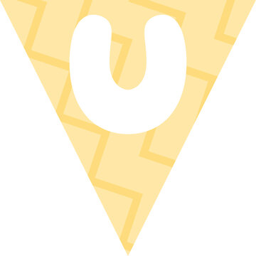 Triangular Flag Bunting Alphabet U