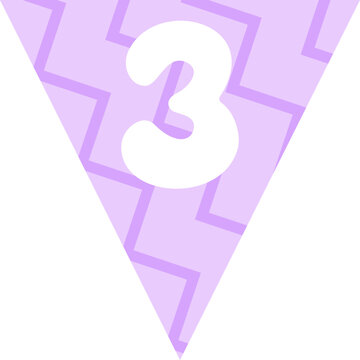 Triangular Flag Bunting Number 3