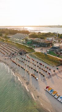 Drone flying over Fehmarn S&uuml;dstrand