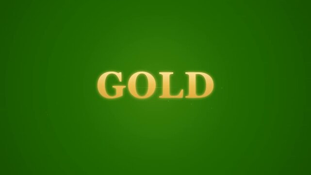 Gold text animation on green screen featuring elegant metallic typography with shimmering highlights and smooth dynamic motion. Ideal for luxury branding, premium product promotions, award titles, cin