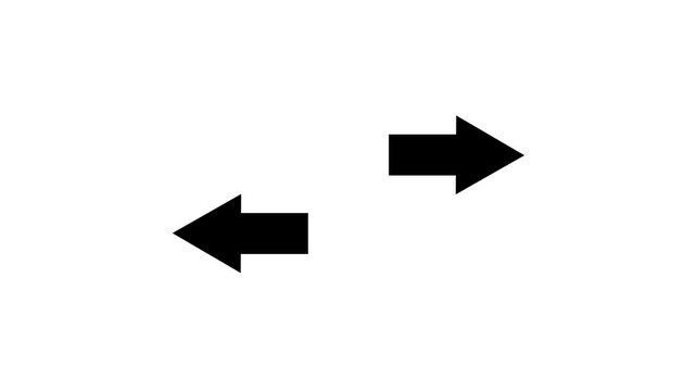 Two arrows rotate and switch directions on a white background