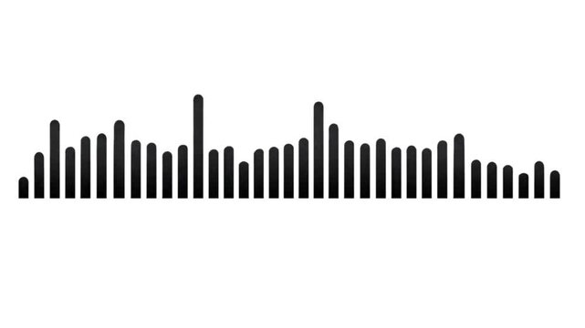 Soundwave Visualization: A striking black and white abstract representation of an audio waveform, displaying rhythmic peaks and troughs that signify sound.