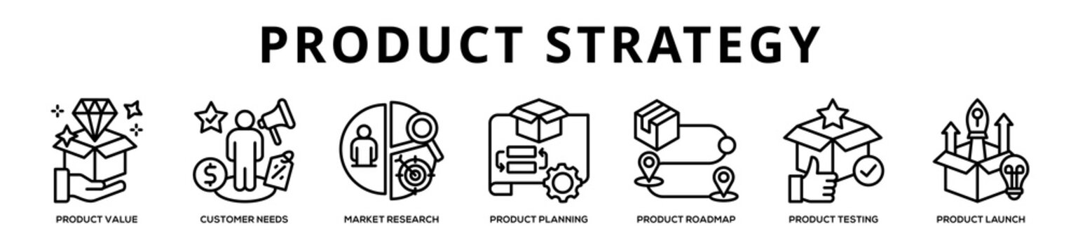 Product Strategy web banner icon illustration