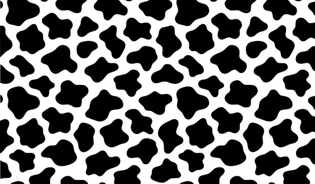 Cute Dairy Cow Spots Seamless Vector Pattern