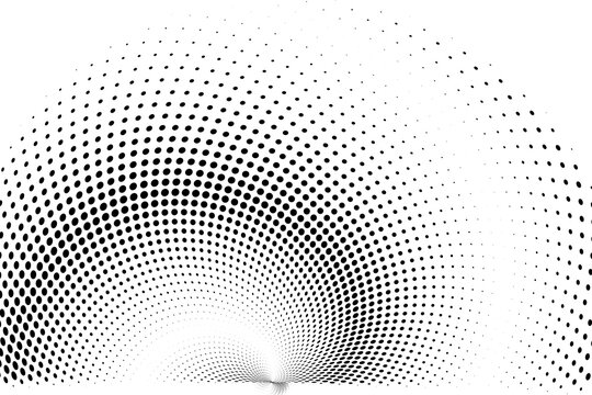 Abstract halftone pattern with radial dots on white background
