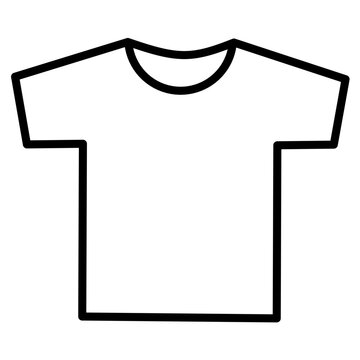 Minimalist t shirt outline vector icon