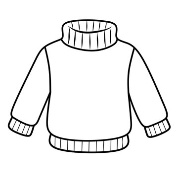 Simple turtleneck sweater vector line art