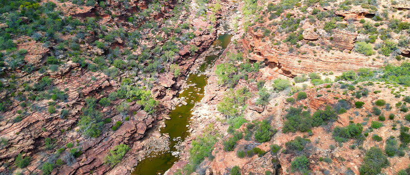 Breathtaking aerial perspective of Z Bend, a unique canyon feature in Kalbarri National Park