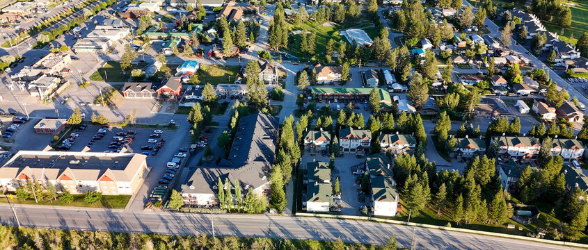 Aerial view of Radium Hot Springs, Kootenay National Park