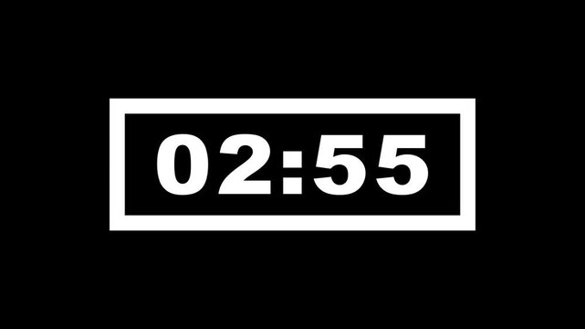 3 minute timer countdown animation, 180 to 0 countdown three minute countdown timer animation. Animated rectangle shaped stylish smooth tailed line indicator. three minute timer video in 4k.