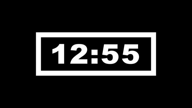 13 minute timer countdown animation, 13 minute down 12 minute thirteen minute countdown timer animation. Animated rectangle shaped stylish smooth tailed line indicator. 13 minute timer video in 4k.
