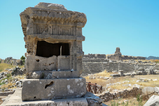 The ancient city of Xanthos located in the upper city of Fethiye, Turkey