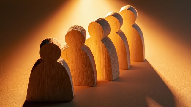Team trust building concept with the text figurines