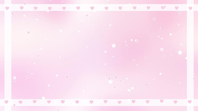 Cute Sweet Pastel Pink Gradient Wallpaper With Cute Star And Heart Decoration Video Motion Background 
