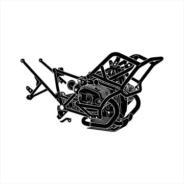 Motorcycle Frame Chassis Silhouette Vector