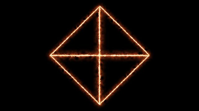 abstract triangle background with fire 