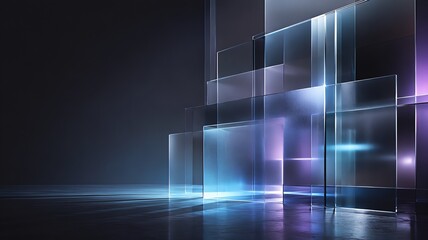 Obraz premium Premium Architectural Glassmorphism Background — Frosted Depth, Soft Reflections & Luxury Interface