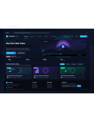 Fototapeta premium Dark video streaming dashboard interface wireframe illustration