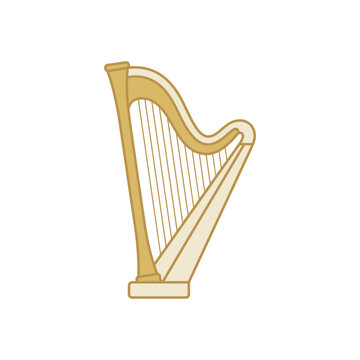 Classical harp musical instrument icon.