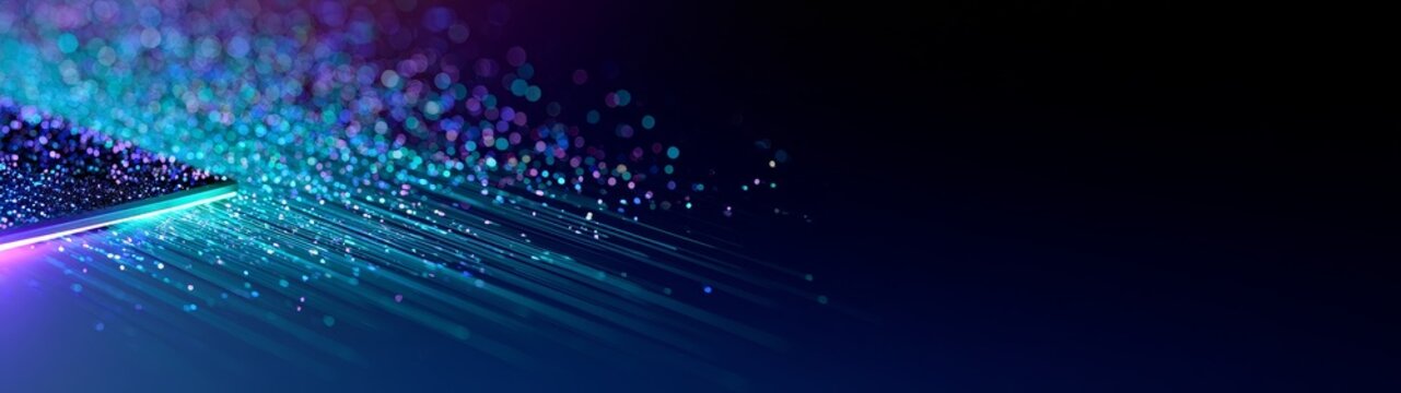 Abstract illustration of quantum technology with colorful light trails representing quantum computing advancements