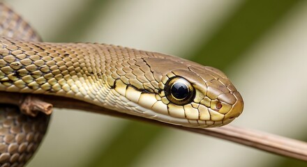 Fototapeta premium Closeup of snake head looking forward.