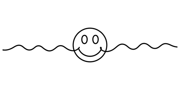 Smiley face with wavy line border icon Vector, illustration