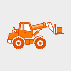Fototapeta premium Telehandler Forklift Lifting Equipment For Construction Site Industry Work