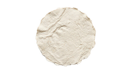 Naklejka premium Round handmade textured paper sheet isolated on transparent background