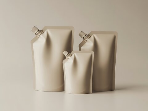 Blank Shampoo Refill Pouch Packaging Set