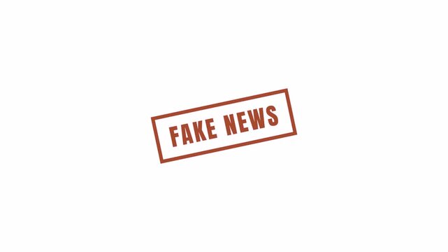 Dirty Red Stamp  "FAKE NEWS" Impact animation on transparent background. Fake news rubber stamp animation  stamp zooming and hit effect 4k video with Alpha Channel