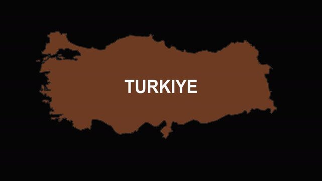 Map of Turkey with a black background