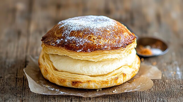 Sweet pastry, cream filling