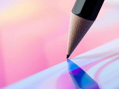 Abstract close-up of a stylus tip touching a tablet screen, hinting at creativity and digital art,  drawing,  creative