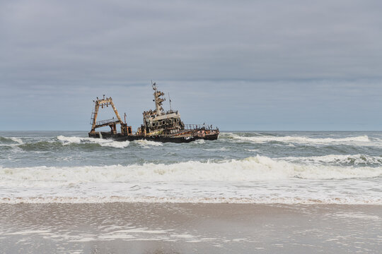 Shipwreck on the Skeleton Coast, Namibia, Africa