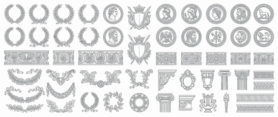 Vintage Decorative Elements Collection - Isolated Icons © Tongseng
