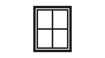 Fototapeta premium Simple four pane window frame icon.