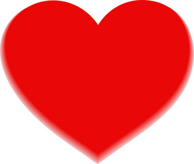 A vibrant red heart shape with a subtle gradient symbolizing love and emotion isolated on a...