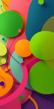 Shapes and lines in a chaotic yet harmonious arrangement, evoking a sense of movement and depth, abstract,  lines