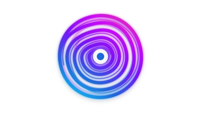 Vivid gradient spiraling abstract circle motion effect video clip animation