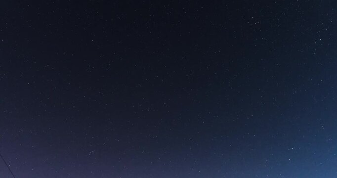 Beautiful night sky time lapse with starry sky and perseid meteor shower