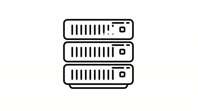 Server animated icon showing rack mounted data storage hardware outline
