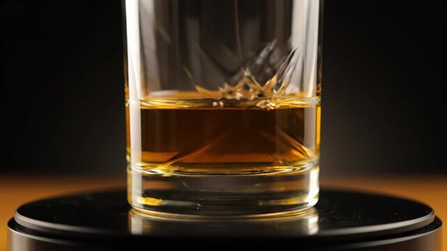 Hungarian Palinka fruit brandy drink on turntable