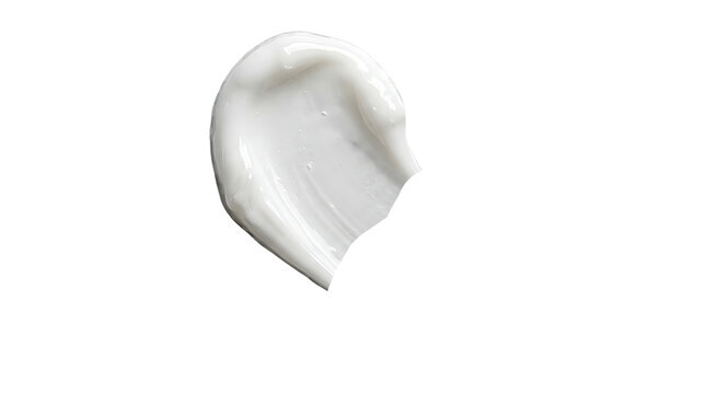 Smooth White Cream Swirl Isolated on Pure Background, Illustrating Skincare, Beauty, and Health Product Texture for Advertising