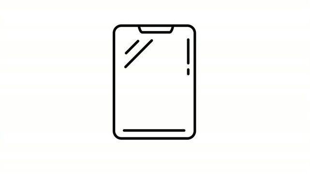 Tablet animated icon showing digital touch screen tablet hardware outline