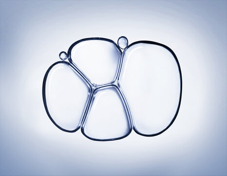Blue clear cosmetic gel serum oil bubble texture Hyaluronic skin care moisturizer product sample with bubbles macro