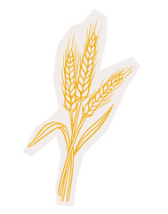Fototapeta premium Wheat Bundle Hand Drawn Sticker