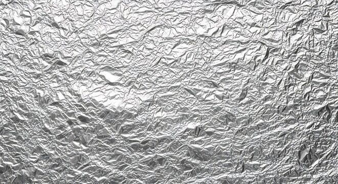 Shiny Crinkled Aluminum Foil Texture Background for Graphic Design Projects