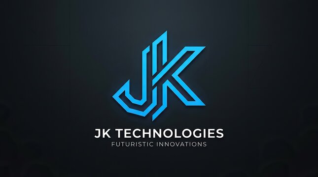 Modern 3D blue neon corporate logo design for tech company branding and digital identity