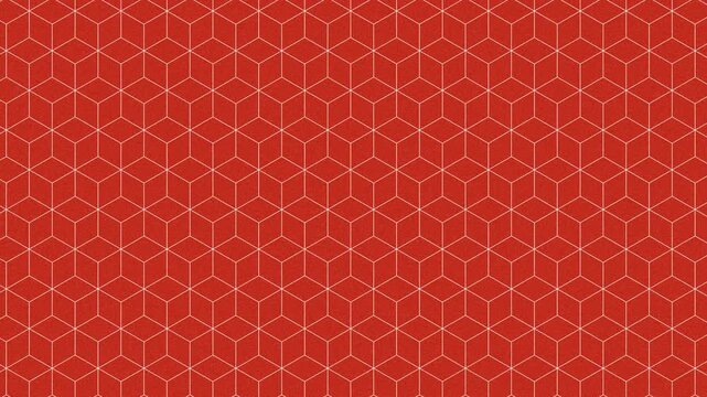 Abstract Diagonal Moving Isometric Cubes Grainy Red Pattern Seamless Loop Motion Graphics