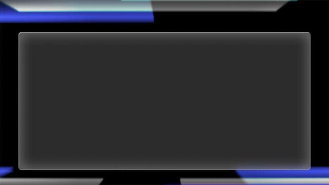 Futuristic Glassmorphism Content Display Screen Motion Graphic, Glowing Blue Light Bars Frame Overlay Video